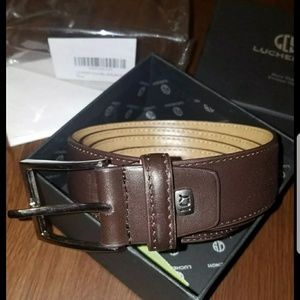 LUCHENGYI Leather Casual Jean Belt for Men
